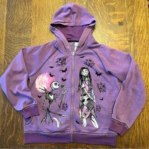Disney Nightmare Before Christmas Purple Womens Zipper Hoodie Sweatshirt XL